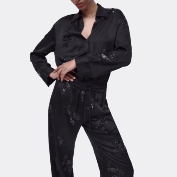 Zara Sequin Embroidered Set - Black - Picture 4 of 16